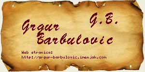 Grgur Barbulović vizit kartica